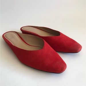 Banana Republic Red Suede Easy Mules - image 1